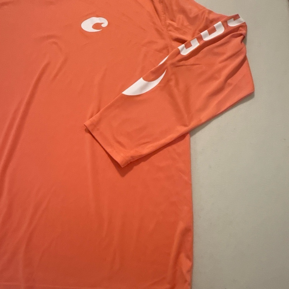 Men's Costa Technical Crew Long Sleeve T-Shirt in Salmon size Large - Picture 4 of 15